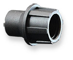 Black cap for pressure connectors for coaxial cables