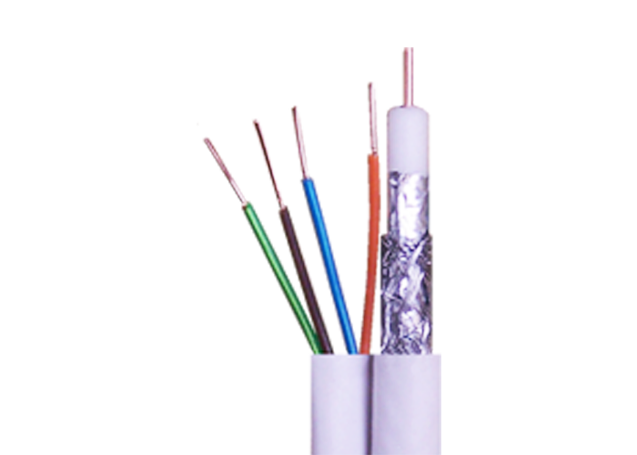 Coaxial RG59 cable with 4 conductors