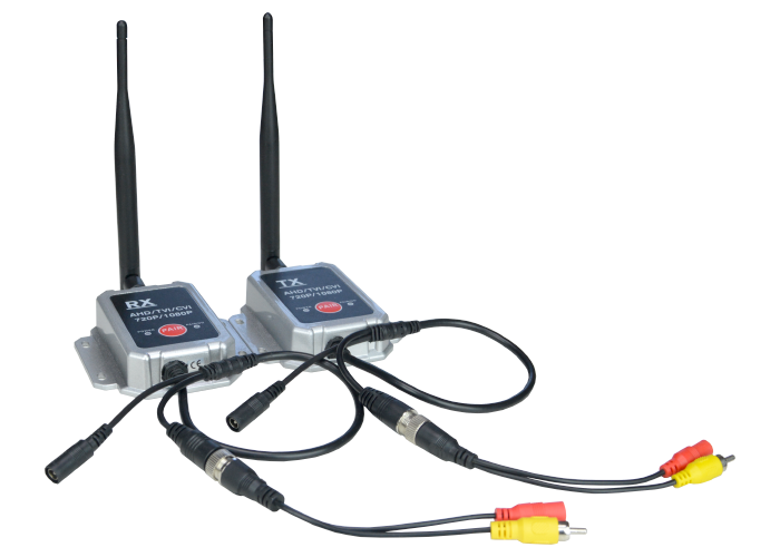Wireless video transmitters for analog cameras for wirefree AHD and CVBS  video