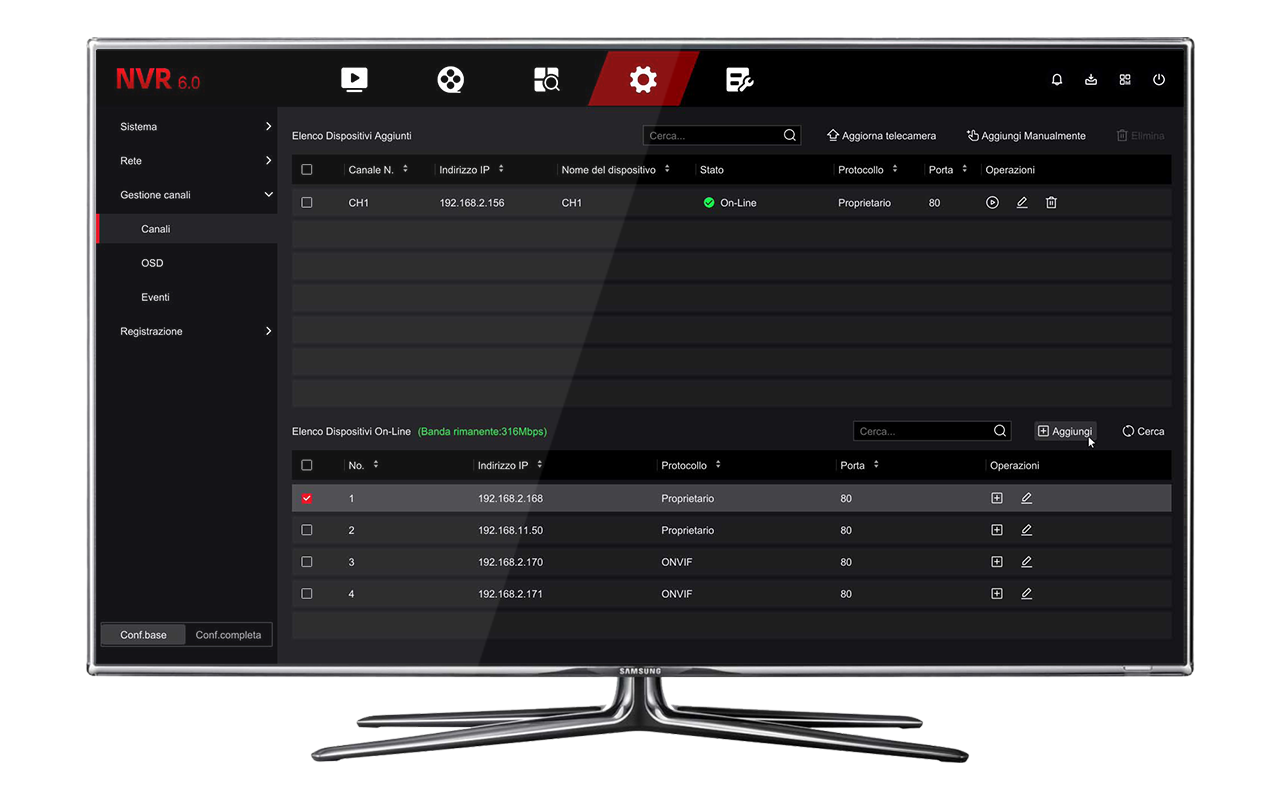 NVR control from the browser