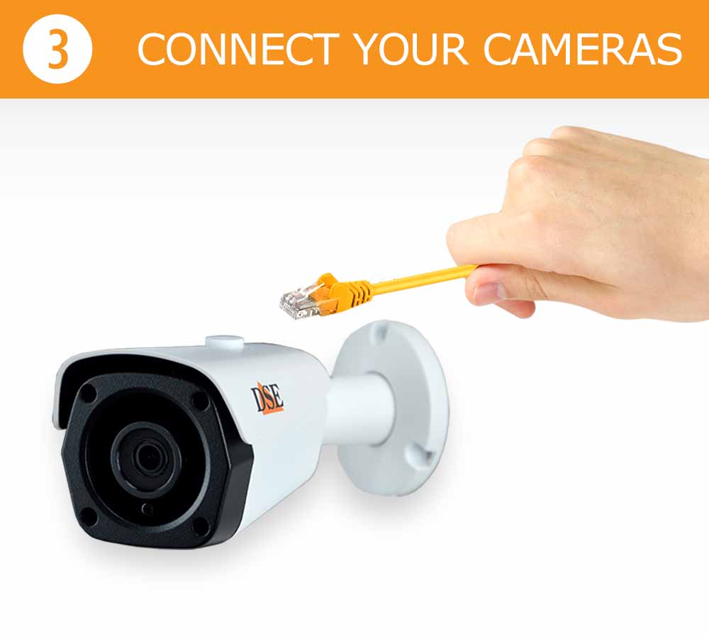 Connect the POE cameras
